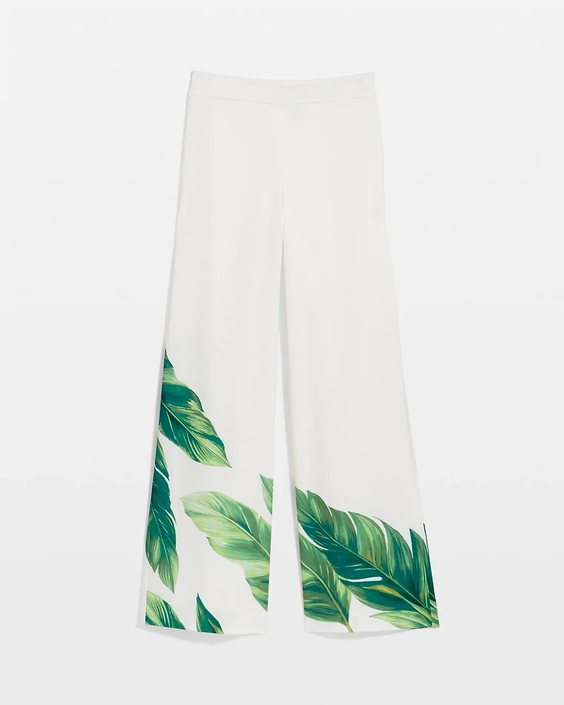Placed Print Wide Leg Pant