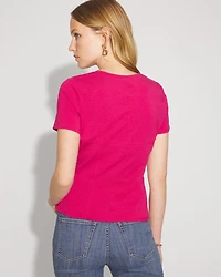Short Sleeve Seamed Peplum Tee