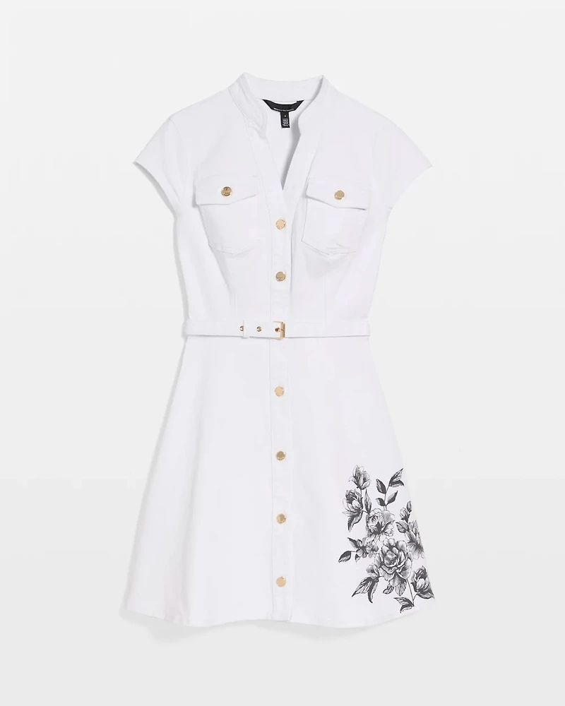 Button Front Denim Dress