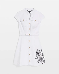 Button Front Denim Dress