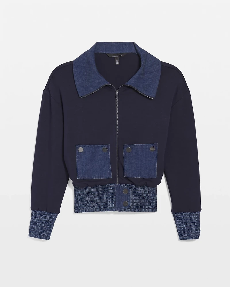 Denim Mix Knit Jacket