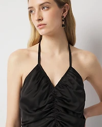 Satin Halter Maxi Dress