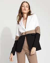 Colorblocked One-Button Blazer