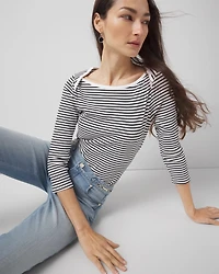 WHBM FORME™  Ribbed Stretch Boatneck Top
