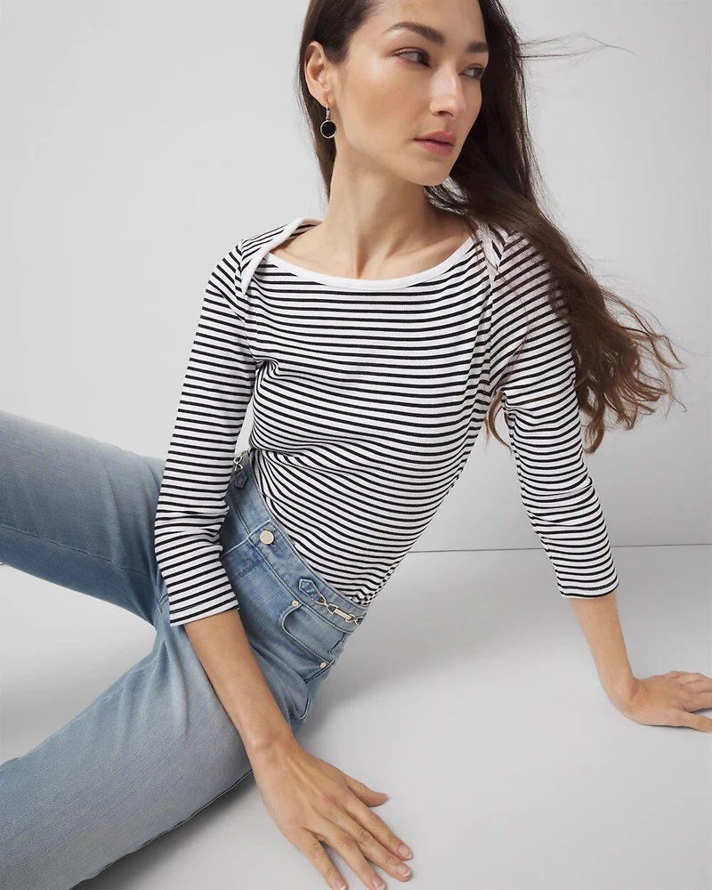 WHBM FORME™ Ribbed Stretch Boatneck Top