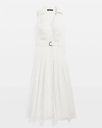 Sleeveless Utility Collar Midi Dress