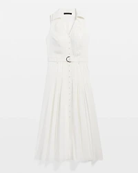 Sleeveless Utility Collar Midi Dress