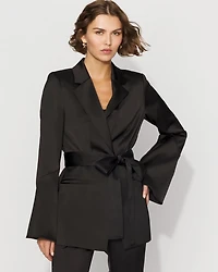 Petite Bell Sleeve Satin Blazer