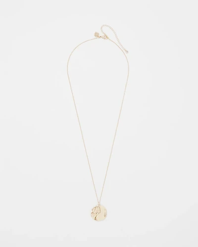 Gold Hammered Disc Pendant