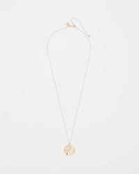 Gold Hammered Disc Pendant
