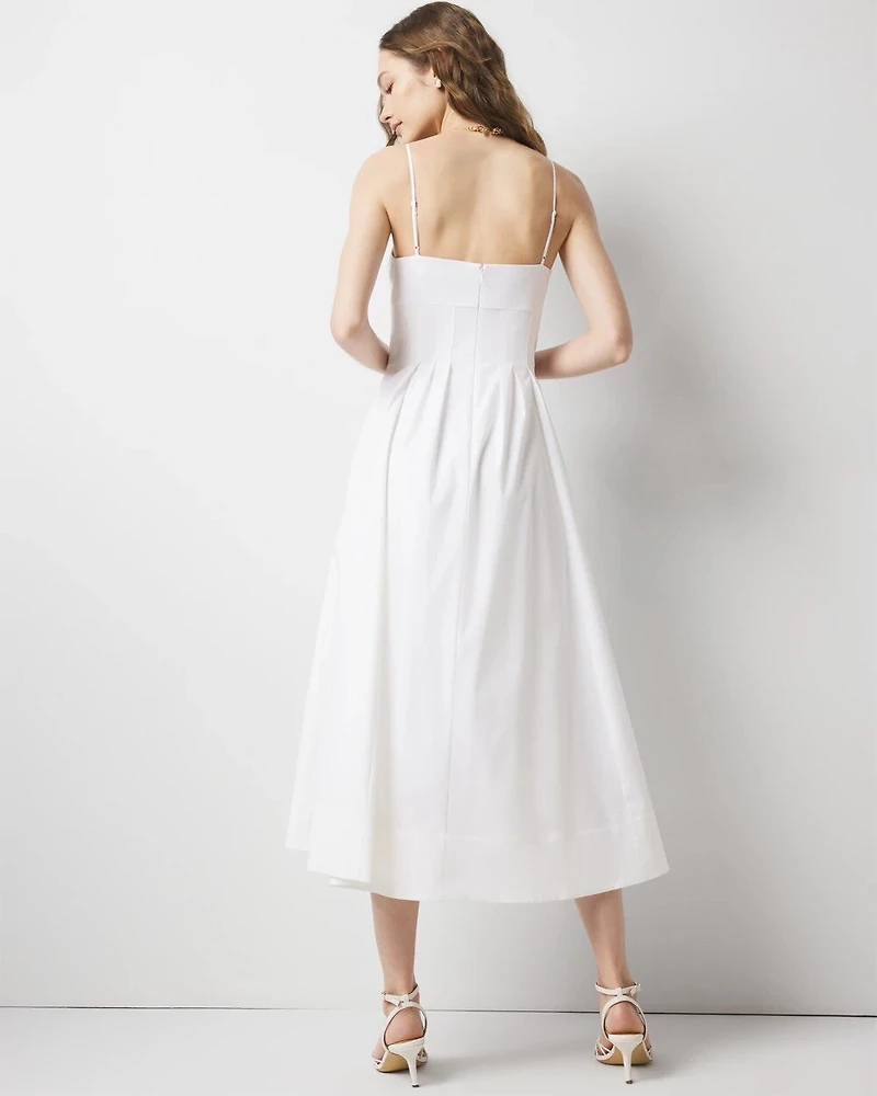 Petite Poplin Corset Midi Dress