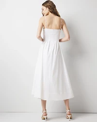 Petite Poplin Corset Midi Dress