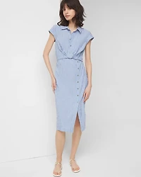 Short Sleeve Button Detail Dress