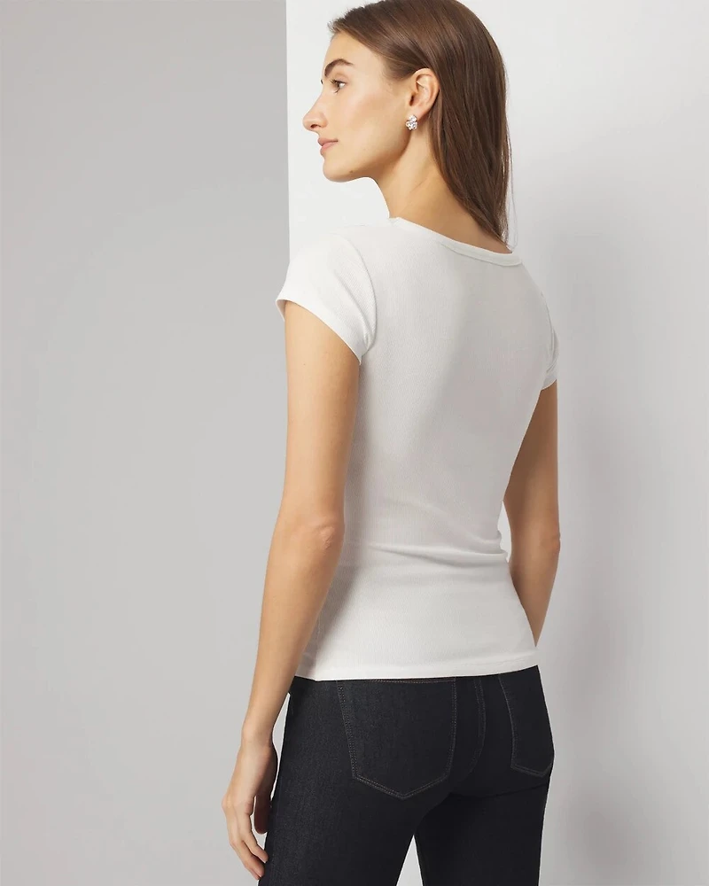 WHBMFORME™ Soft Rib Scoop Neck Tee