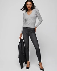 Puff Sleeve V-Neck Pull Over