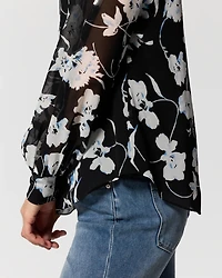 Chiffon Tie-Neck Blouse