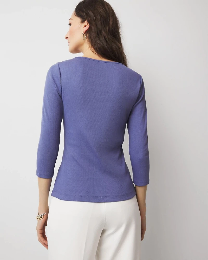 WHBM FORME™ Ribbed Stretch Boatneck Top