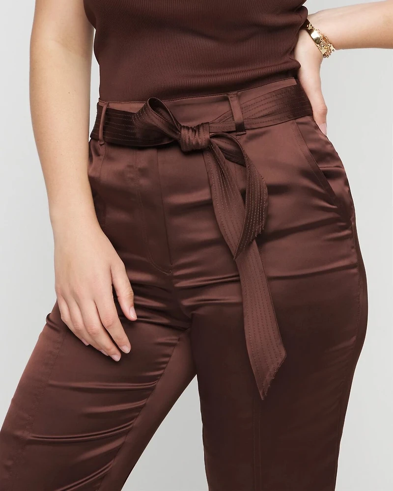 Belted Utility Straight Crop Pants