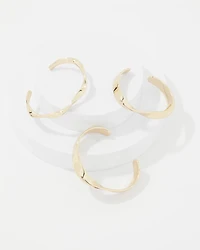 3-Pack Gold Twisted Bangles
