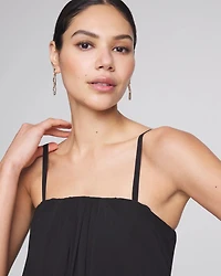 Petite Strapless Drape Gown