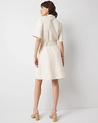 Petite Cotton Twill Tie-Belt Mini Dress