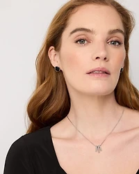 Black Glass Stud Earrings