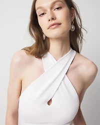 Keyhole Halter Sweater Dress