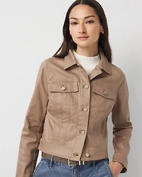 Coated Denim Trucker Jacket