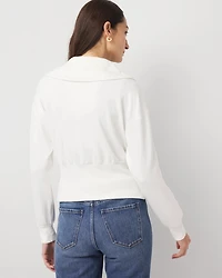 Rib Trim Zip-Up Jacket