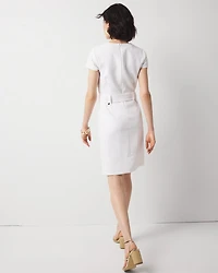 Petite Belted Ponte Shirt Dress
