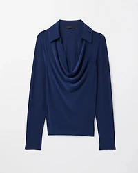 Collar Cowl Neck Long Sleeve Top