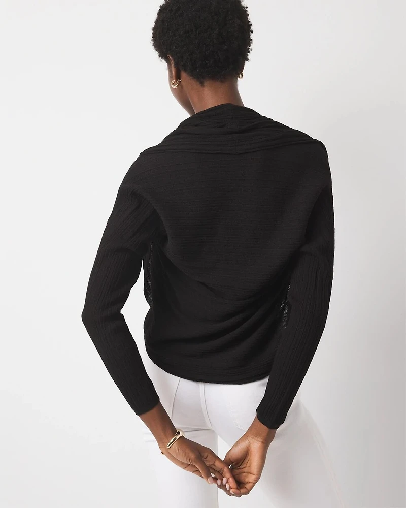 Crinkle Knit Cocoon Sweater