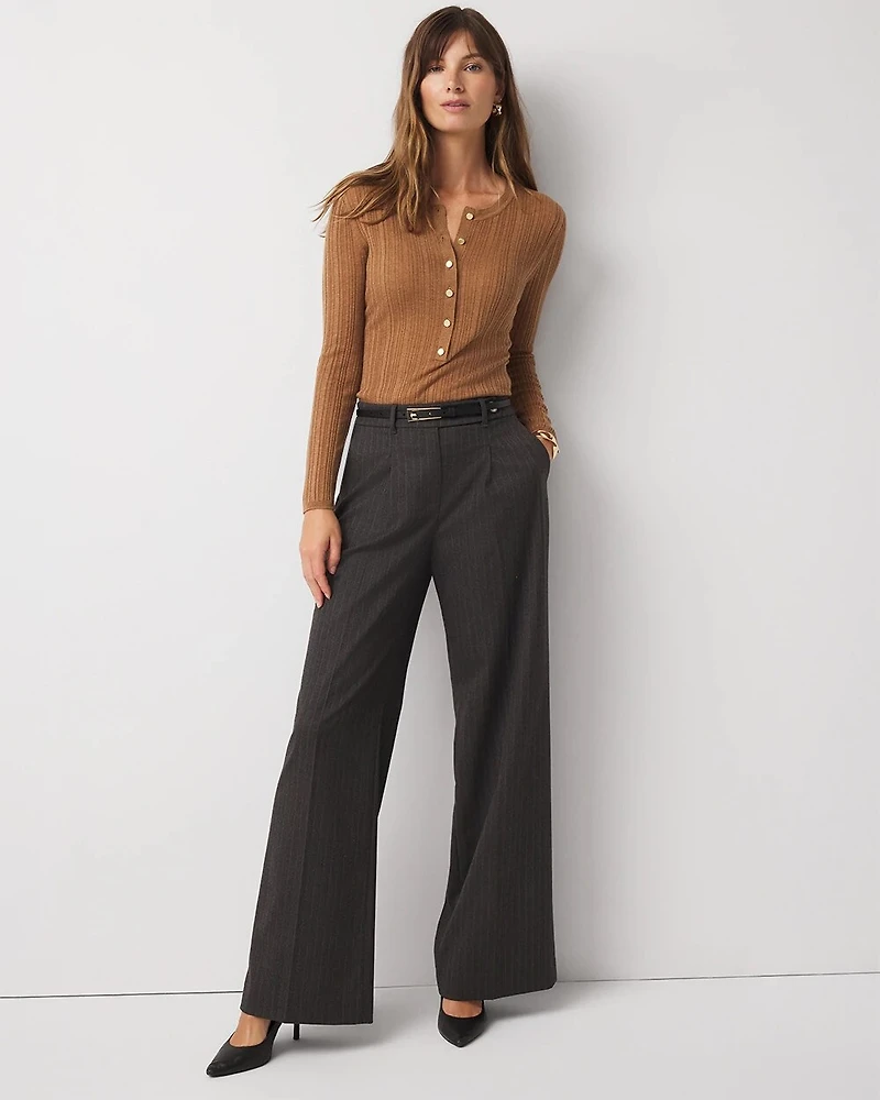 Ribbed Henley Sweater