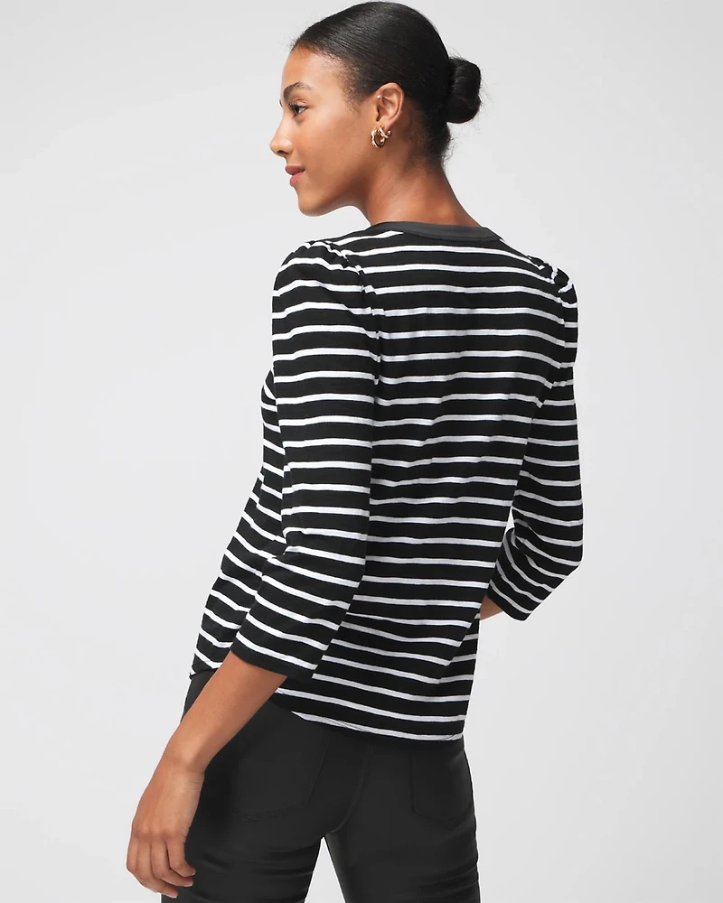 3/4 Sleeve Henley Tee