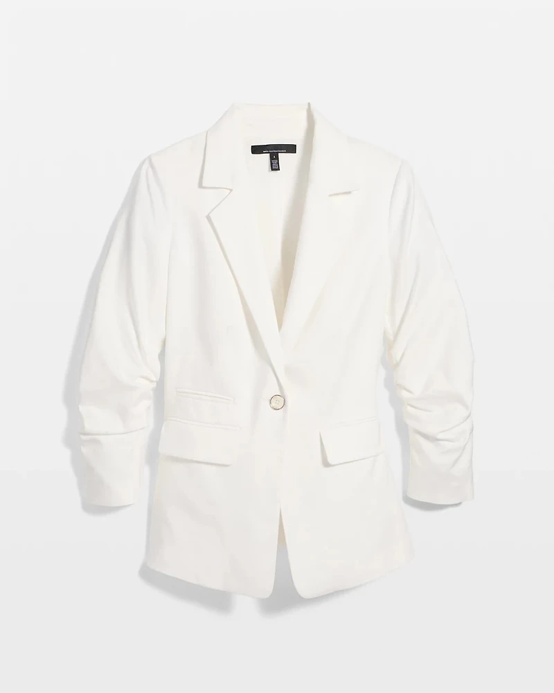 Ruched Sleeve Blazer