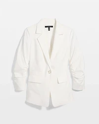 Ruched Sleeve Blazer