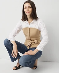 Crepe Bustier + Poplin Shirt