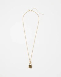 Jade Padlock Charm Necklace