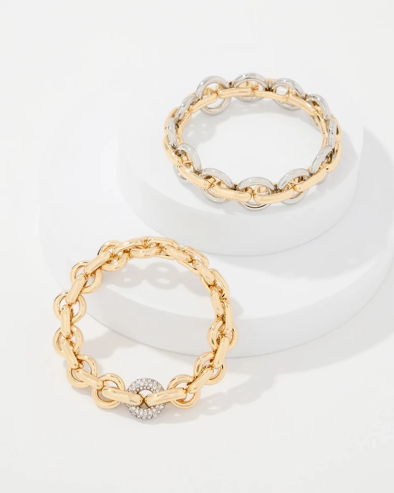 Rings + Links Two-Pack Stretch Bracelets