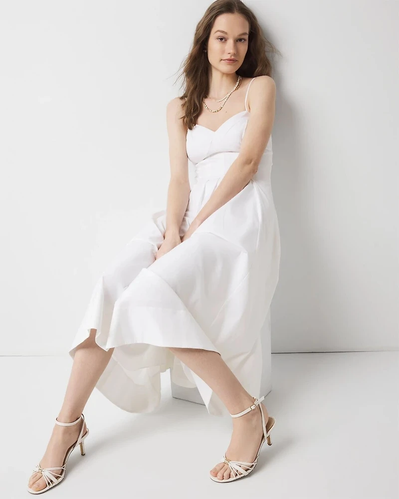 Petite Poplin Corset Midi Dress