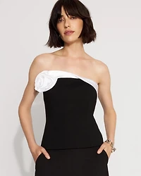 Floral Applique Ponte Bustier