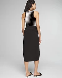 Petite Ruched Matte Jersey Surplice Skirt