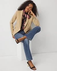 Petite Cropped Double Button Blazer