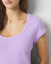 WHBMFORME™ Ribbed Stretch Scoop Neck Tee