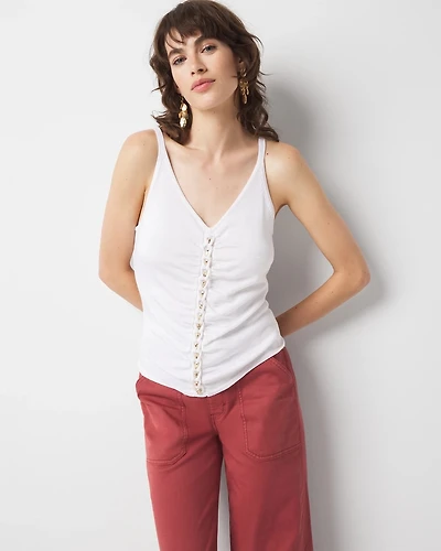 Ruched Hardware Sweater Tank