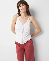 Ruched Hardware Sweater Tank