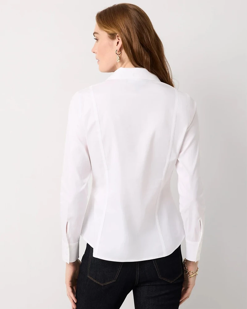 Y-Neck Poplin Shirt