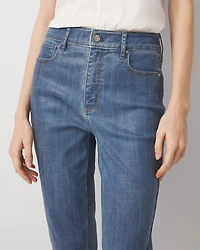 Petite Clear Coated Extra High Rise Elongated Slim Jean