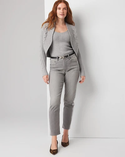 Foil Stripe Straight Jeans