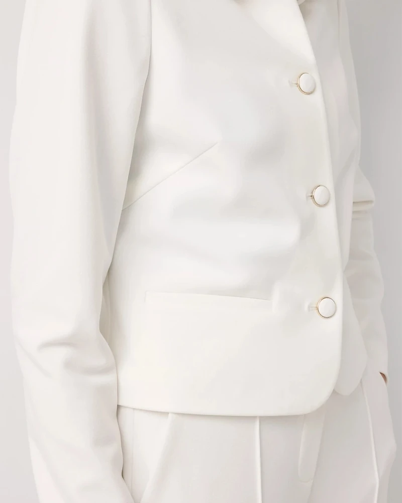 Knit Crepe Cropped Jacket